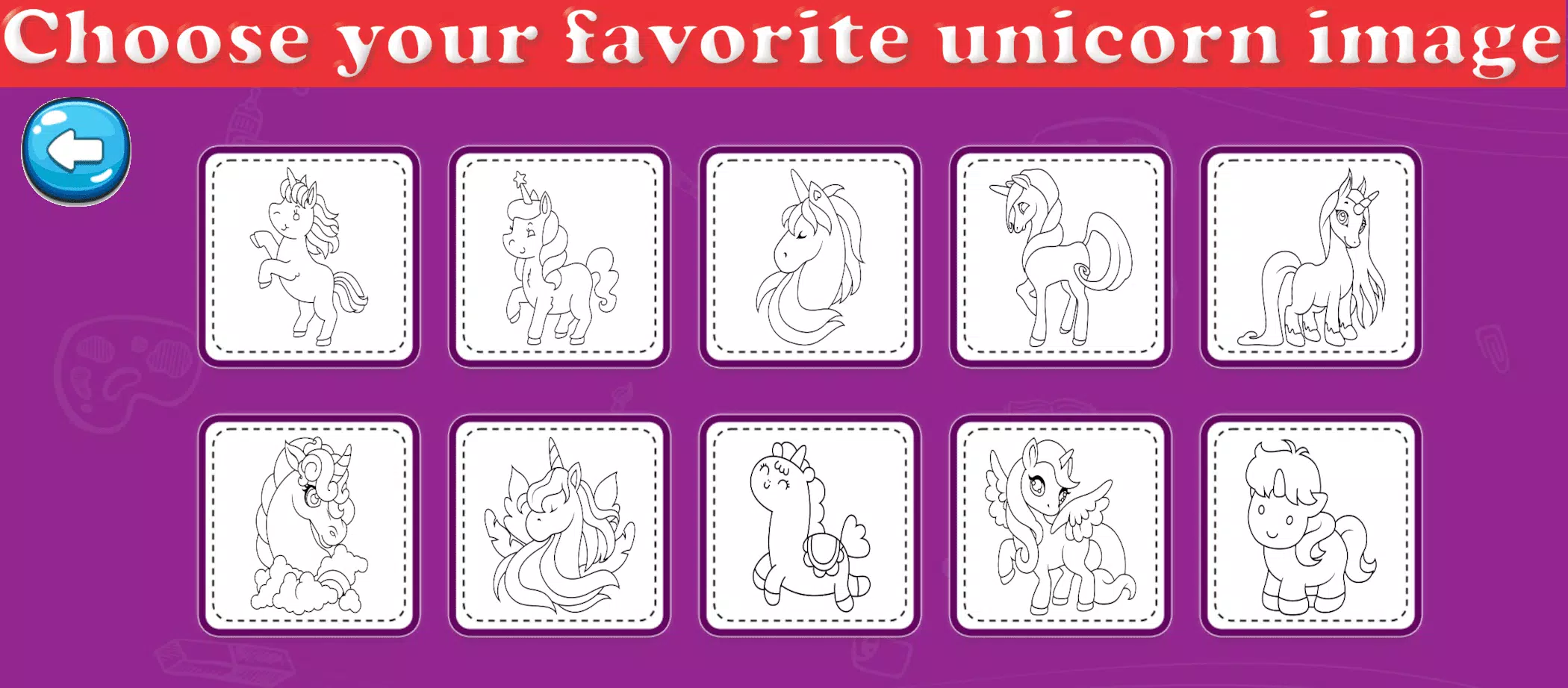 Little Unicorn Coloring Pages Скриншот 2