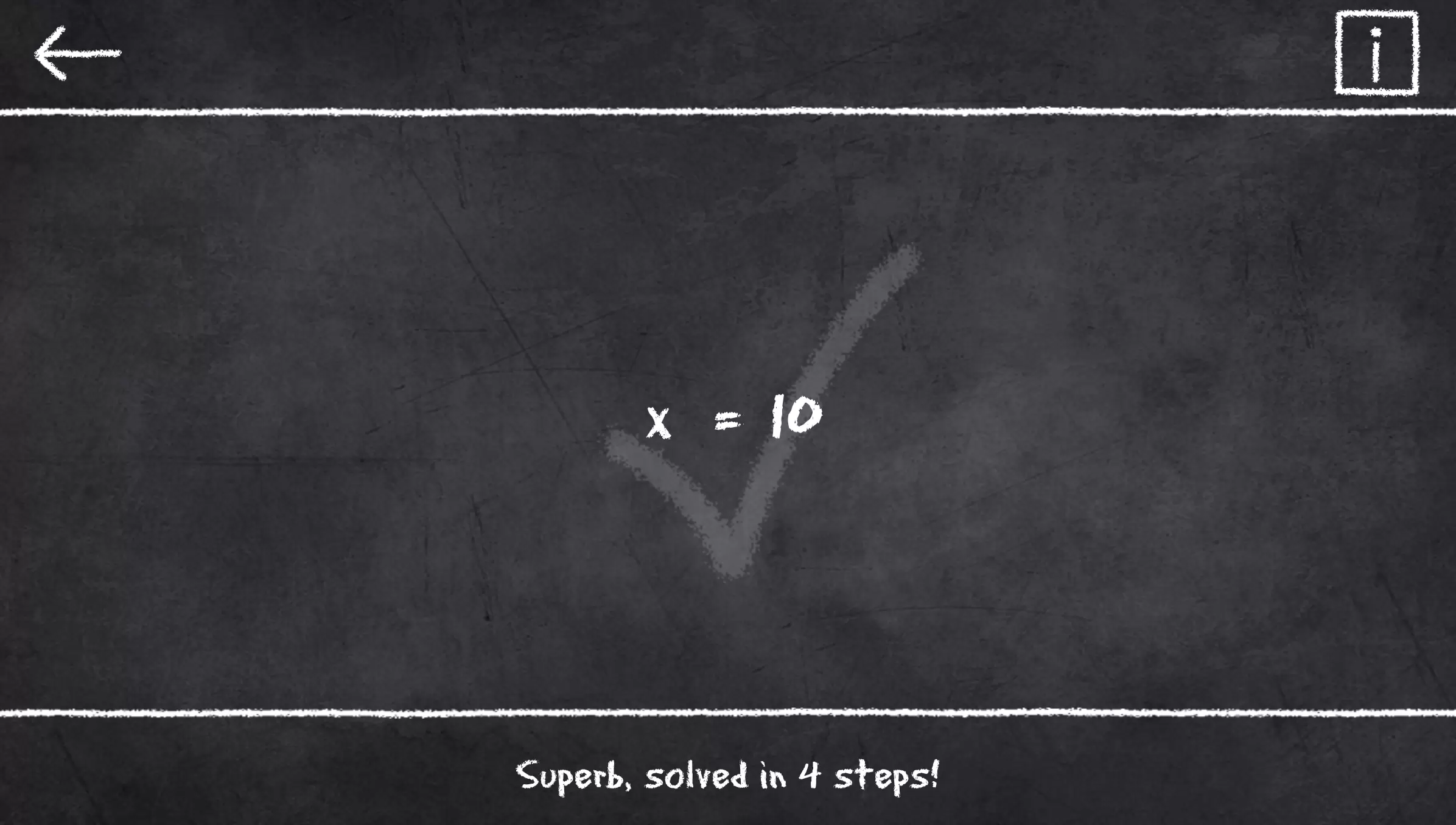 Schermata x=1: Learn to solve equations 0