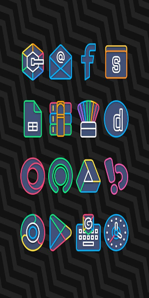 Garis Dark - Lines Icon Pack Screenshot 1