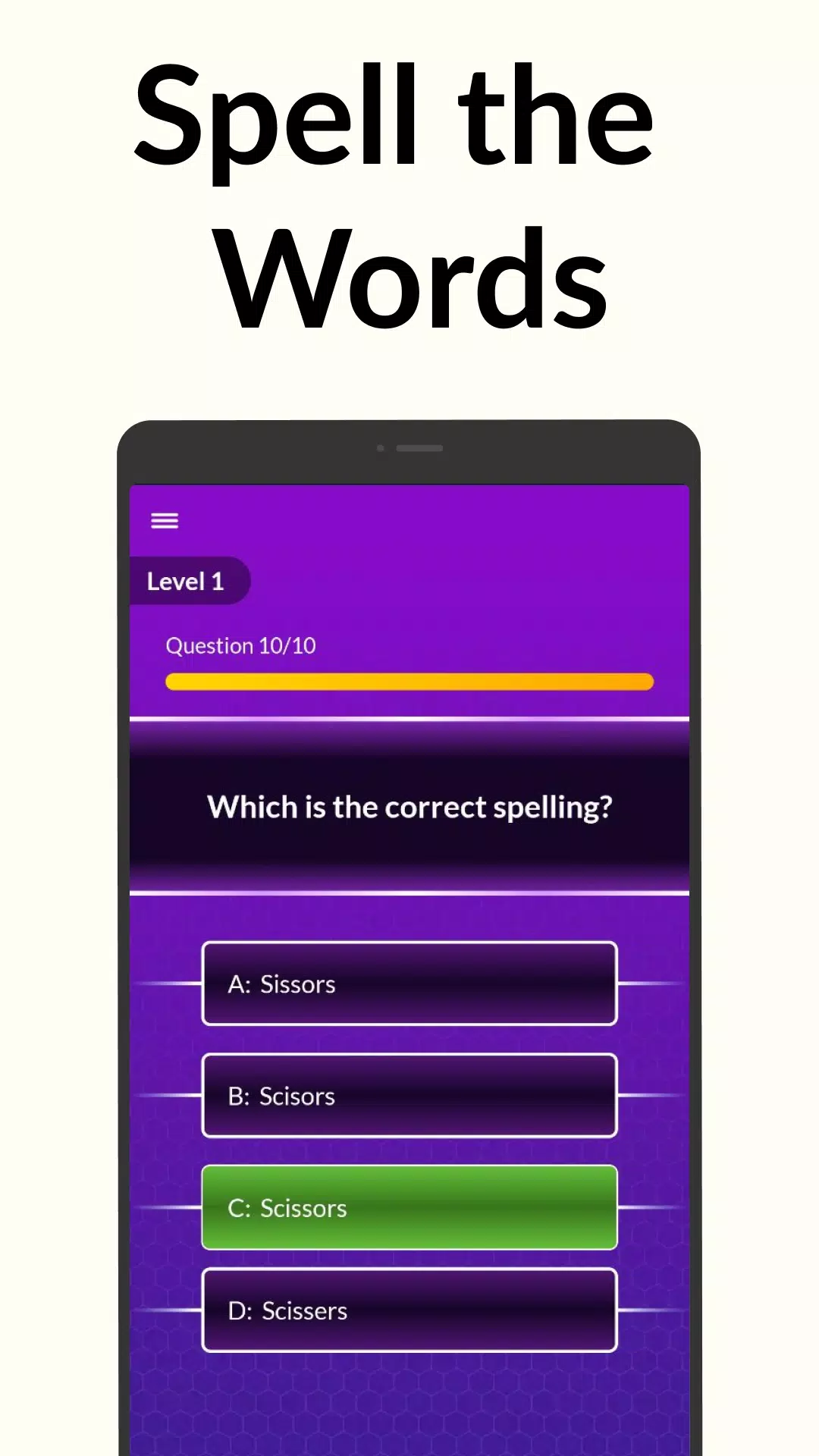 Spelling Bee: Spelling Quiz スクリーンショット 1