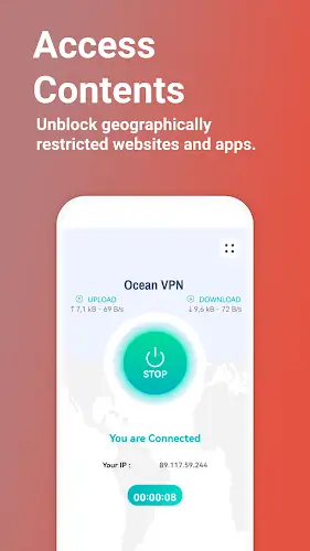 Ocean VPN - Secure VPN Proxy स्क्रीनशॉट 1