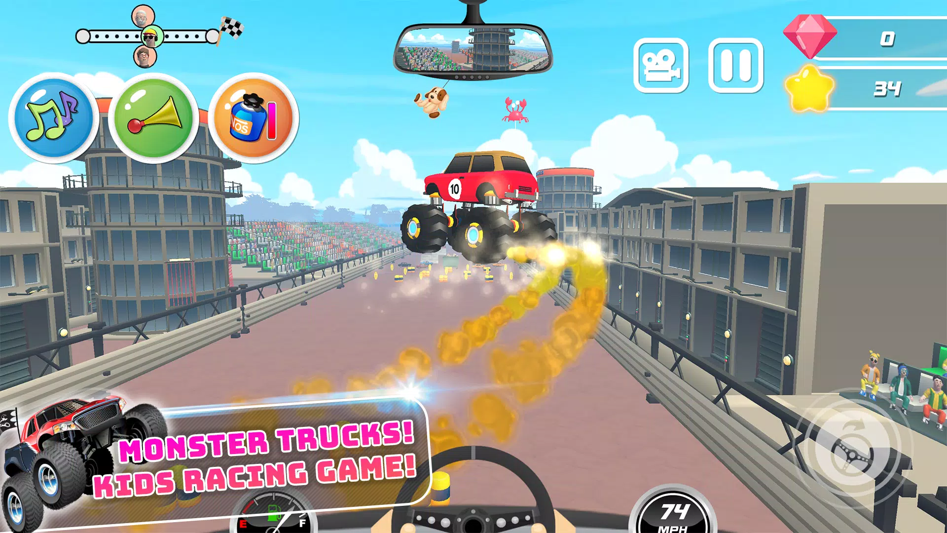 Monster Trucks Kids Race Game Captura de pantalla 0