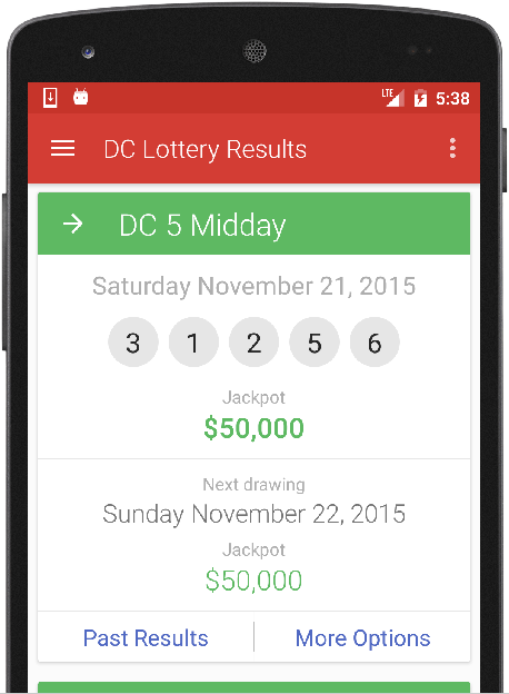 Results for DC Lottery Capture d'écran 0