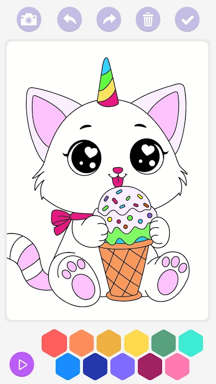 Unicorn Cat Coloring Book Captura de pantalla 0