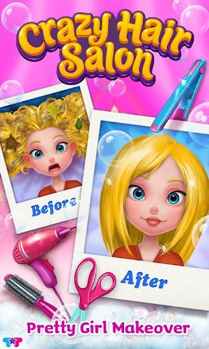 Crazy Hair Salon-Girl Makeover Capture d'écran 0