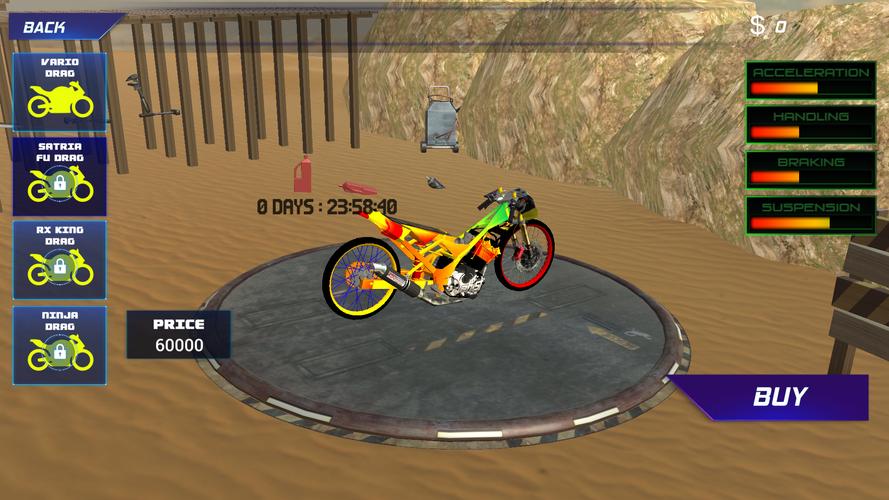 Indonesian Drag Bike Simulator Tangkapan skrin 0