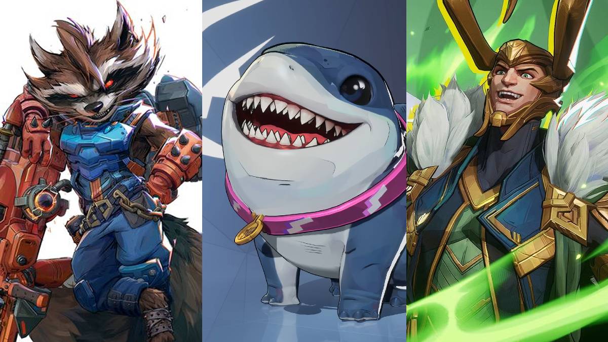 Rocket Raccoon, Jeff, at Loki sa Marvel Rivals.