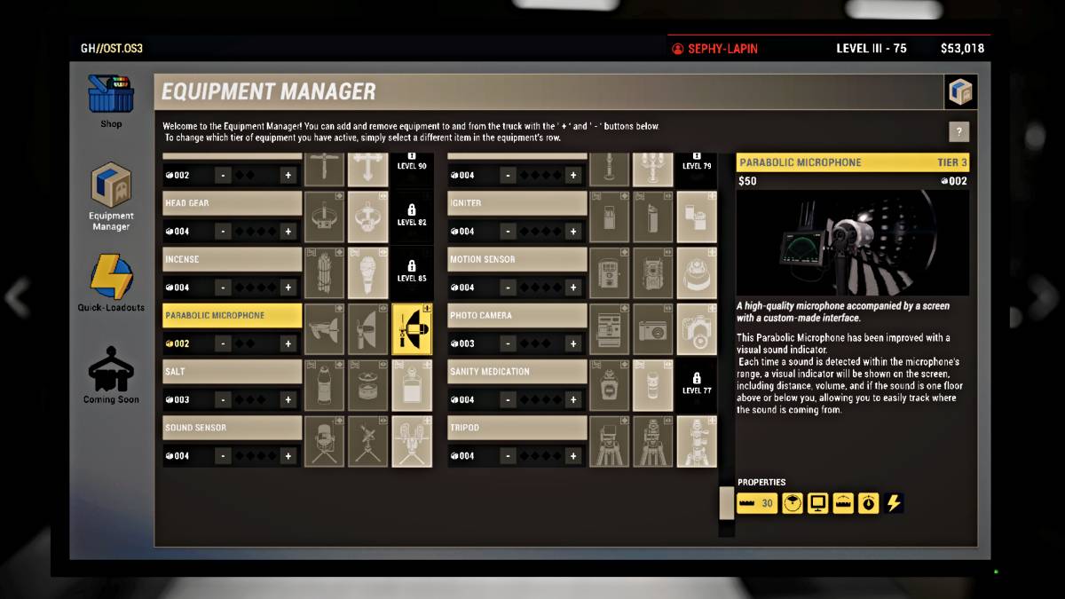 Phasmophobia 中的拋物面麥克風