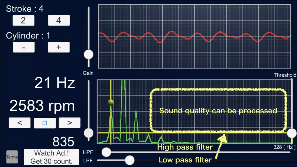 Engine Sound Analyzer:RPM Calc 스크린샷 3