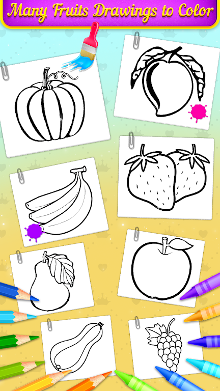 Fruits Coloring Book & Drawing Capture d'écran 1