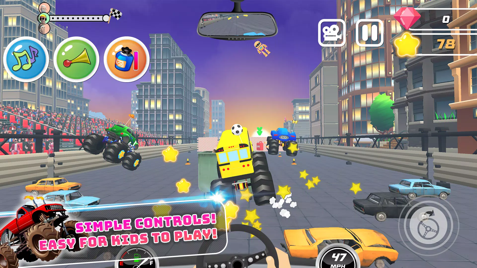 Monster Trucks Kids Race Game স্ক্রিনশট 2