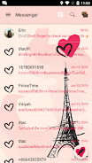 SMS Messages Paris Pink Theme Captura de pantalla 2