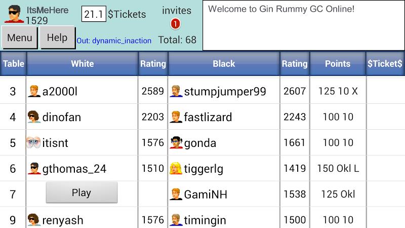 Gin Rummy GC Online स्क्रीनशॉट 1