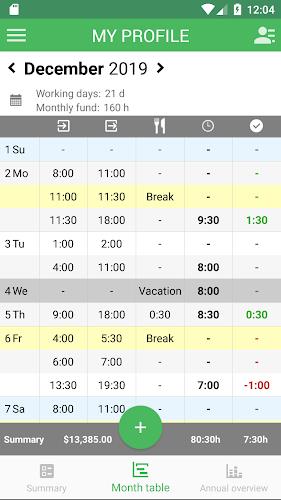 Working Timer - Timesheet Ảnh chụp màn hình 1