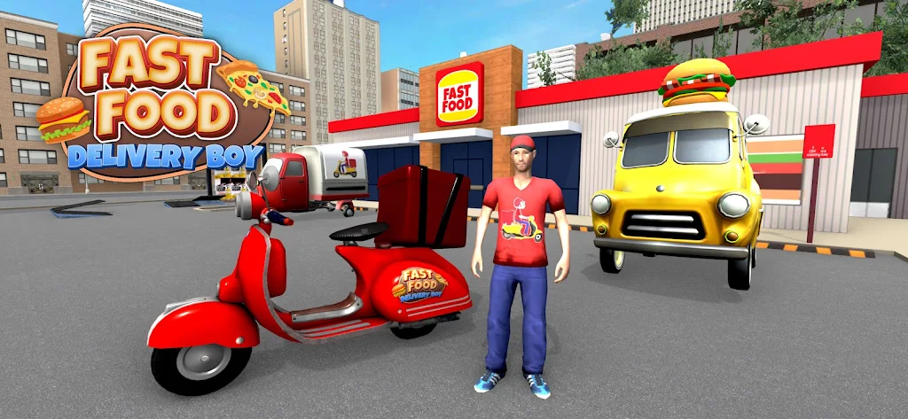 Fast Food Delivery Bike Game Ekran Görüntüsü 0