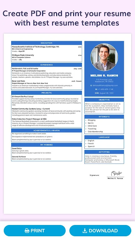 CV Maker, Resume Builder - PDF ဖန်သားပြင်ဓာတ်ပုံ 0