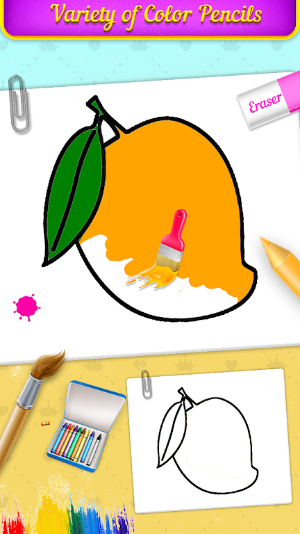 Fruits Coloring Book & Drawing Capture d'écran 2