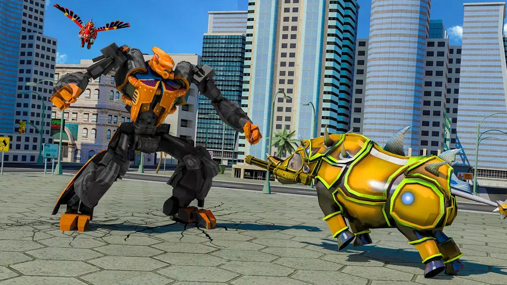 Flying Rhino Robot Transform: Robot War Games应用截图第1张