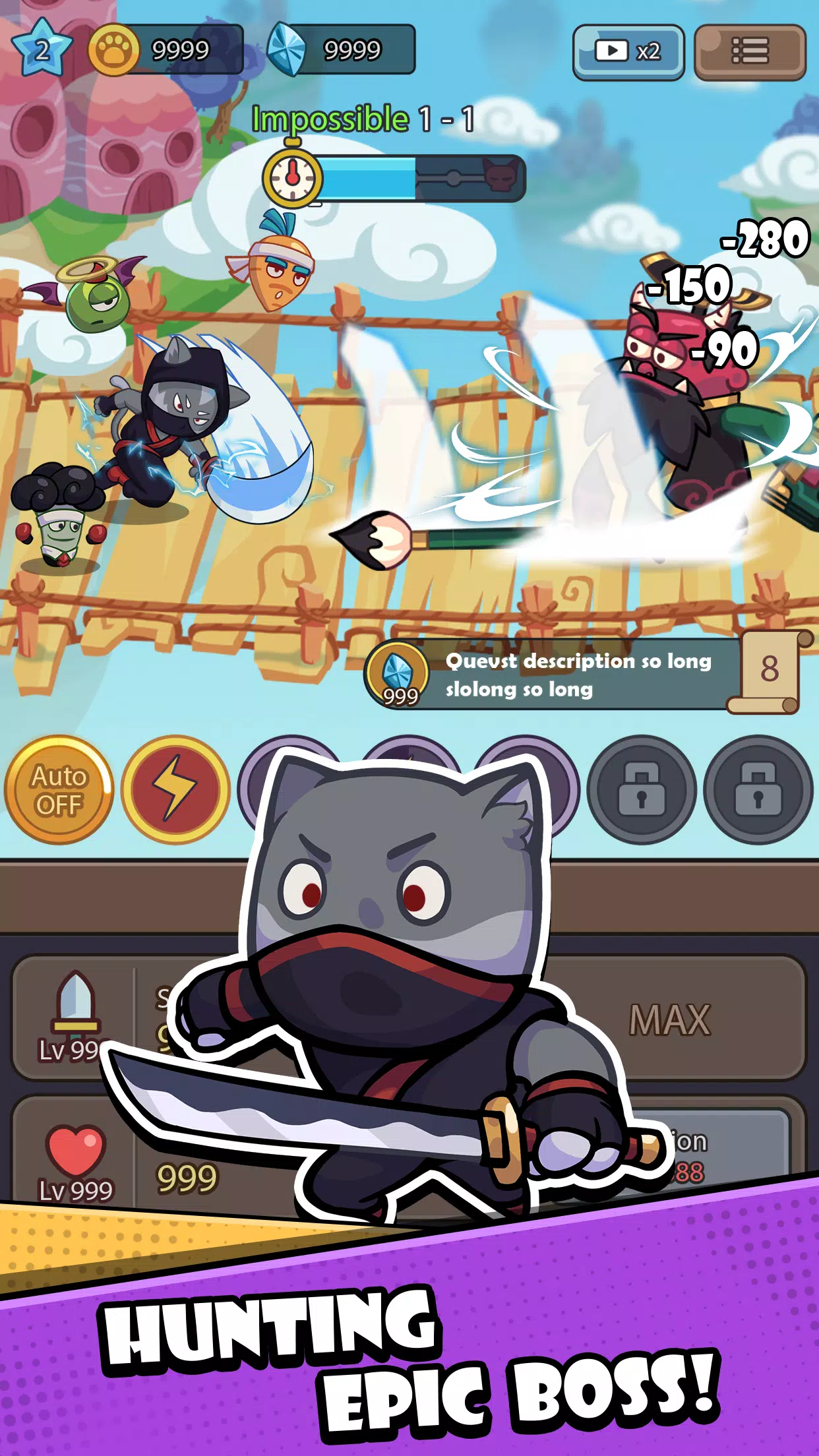 Cat Hero: Idle RPG War Ekran Görüntüsü 3