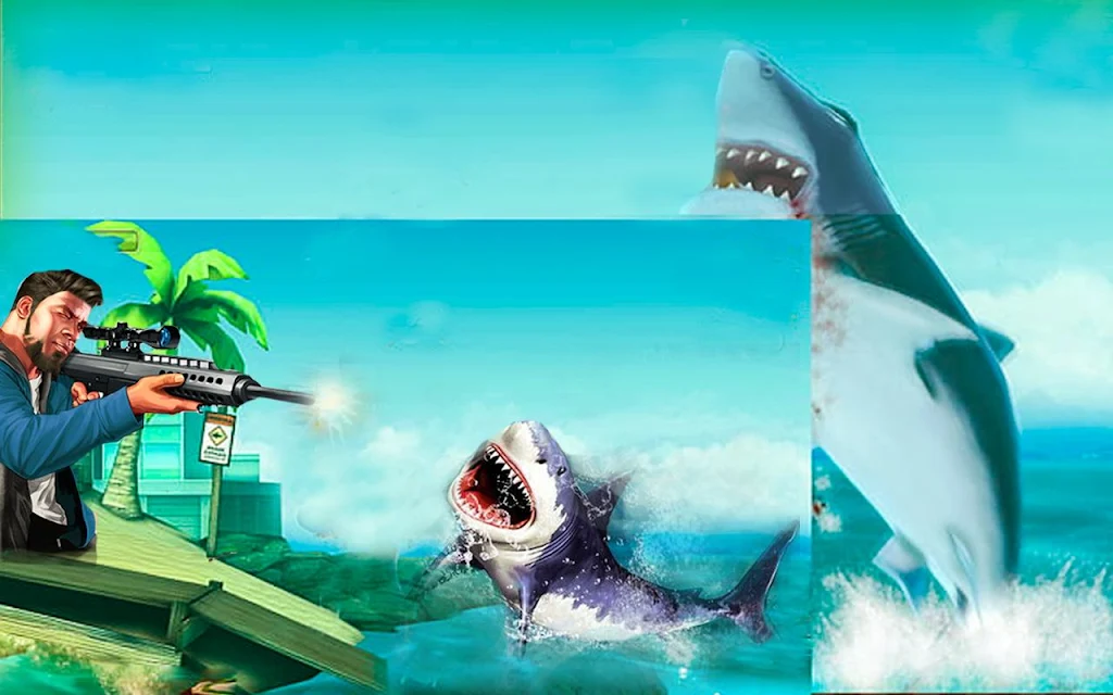 Real Whale Shark Hunting Games Zrzut ekranu 1