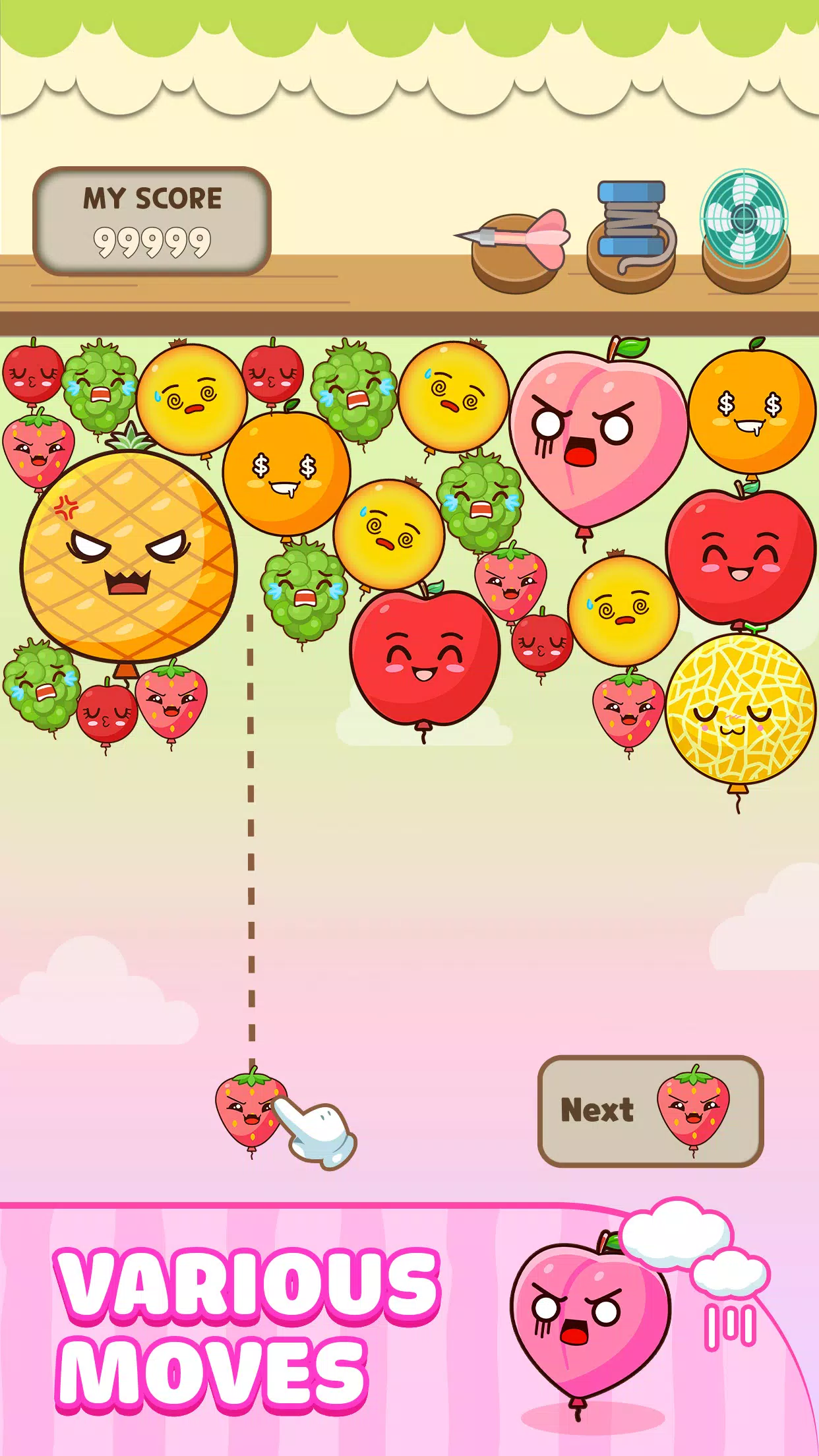 Melon Balloon: Fruit Merge ဖန်သားပြင်ဓာတ်ပုံ 1