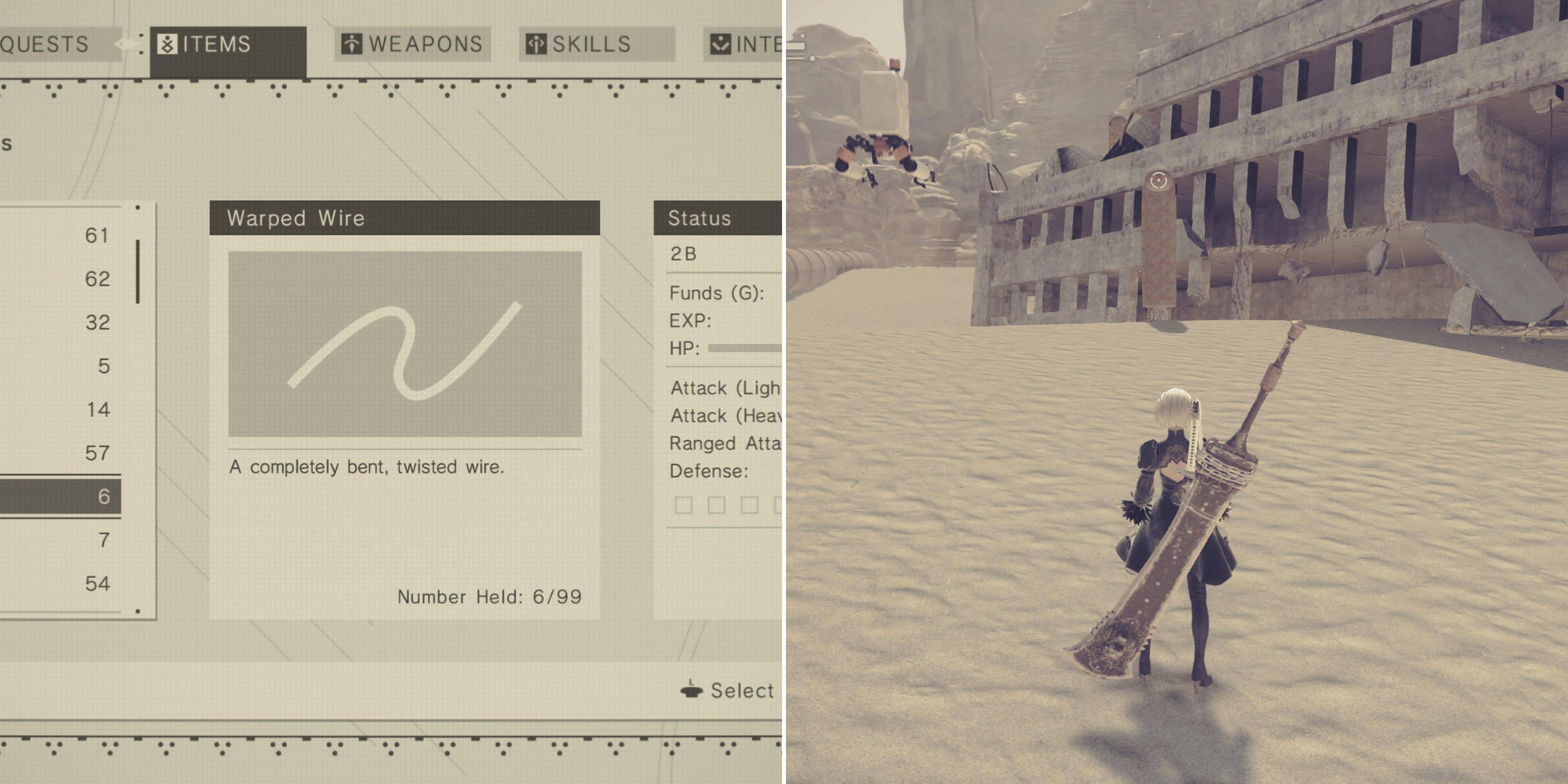 NIER: Руководство по локации Warped Wire Automata