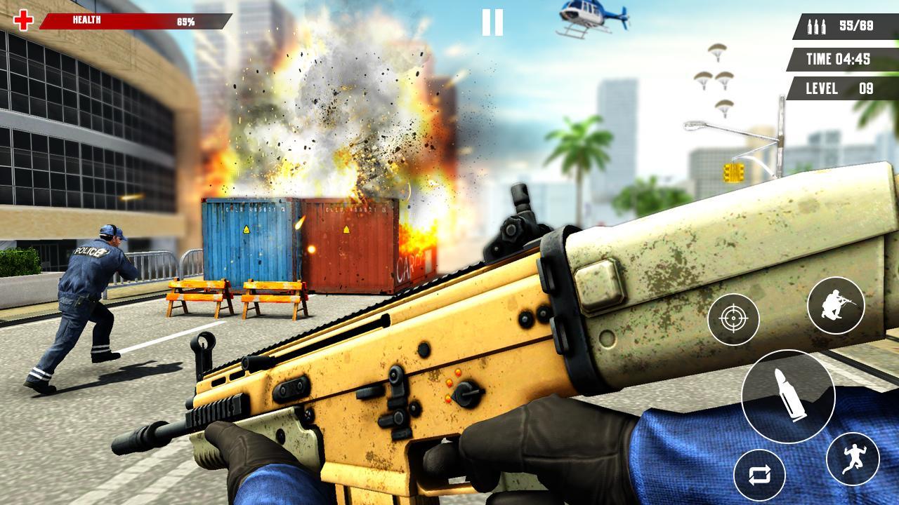 US Police Free Fire - Free Action Game Скриншот 1