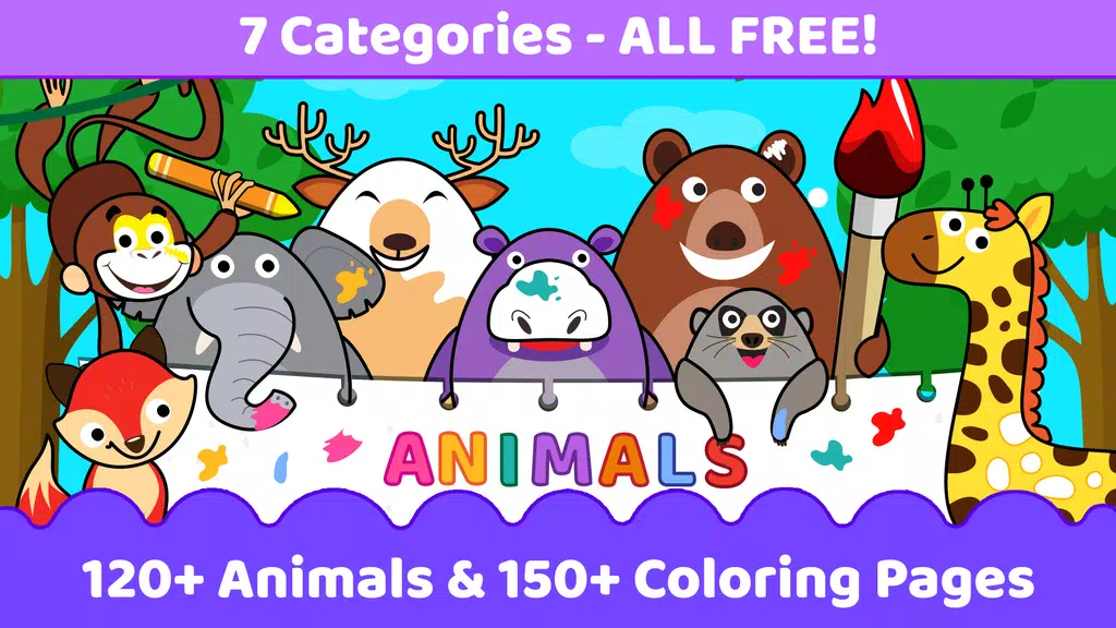 Animals for kids: Color & Draw 스크린샷 0