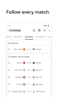 FotMob - Resultados de futebol Captura de tela 0