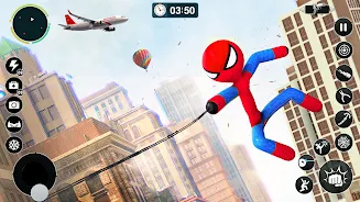 Flying Spider Rope Hero Games Screenshot 2