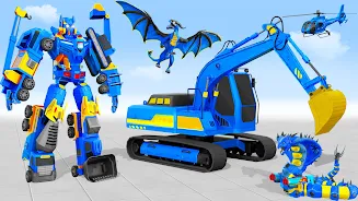 Snow Excavator Robot Car Games ภาพหน้าจอ 2