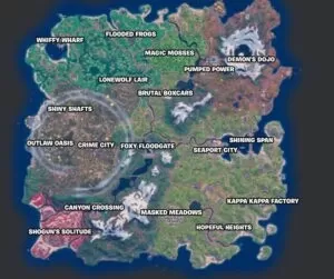 Guida a mappe di battaglia mobile di Fortnite - Tutte le posizioni, NPC e spawn