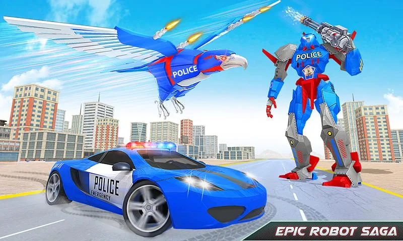 Flying Eagle Robot Car Games Ảnh chụp màn hình 1