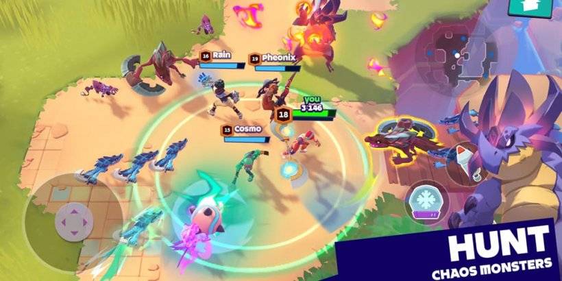 Mo.co gameplay screenshots featuring vibrant characters battling monsters