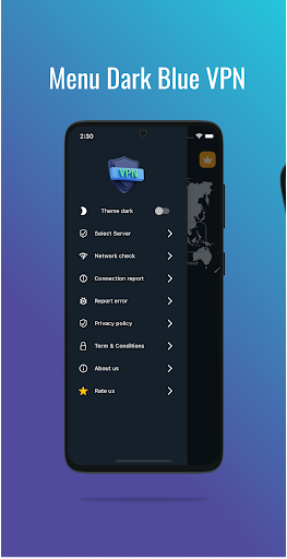 Dark Blue VPN - Fast & Secure Tangkapan skrin 3