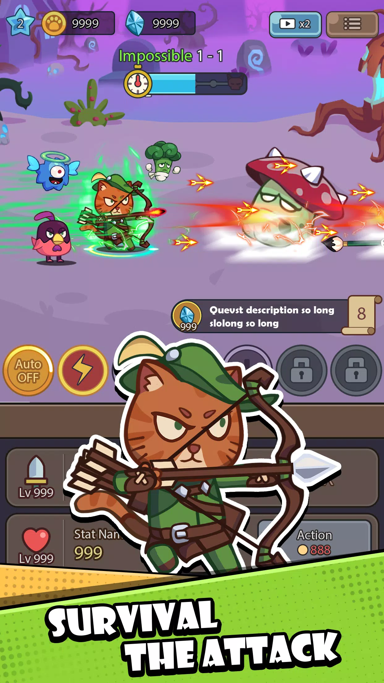 Cat Hero: Idle RPG War Screenshot 1