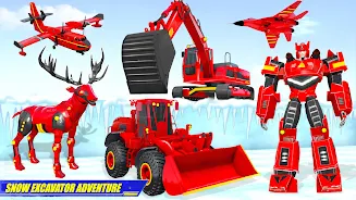 Snow Excavator Robot Car Games ภาพหน้าจอ 3