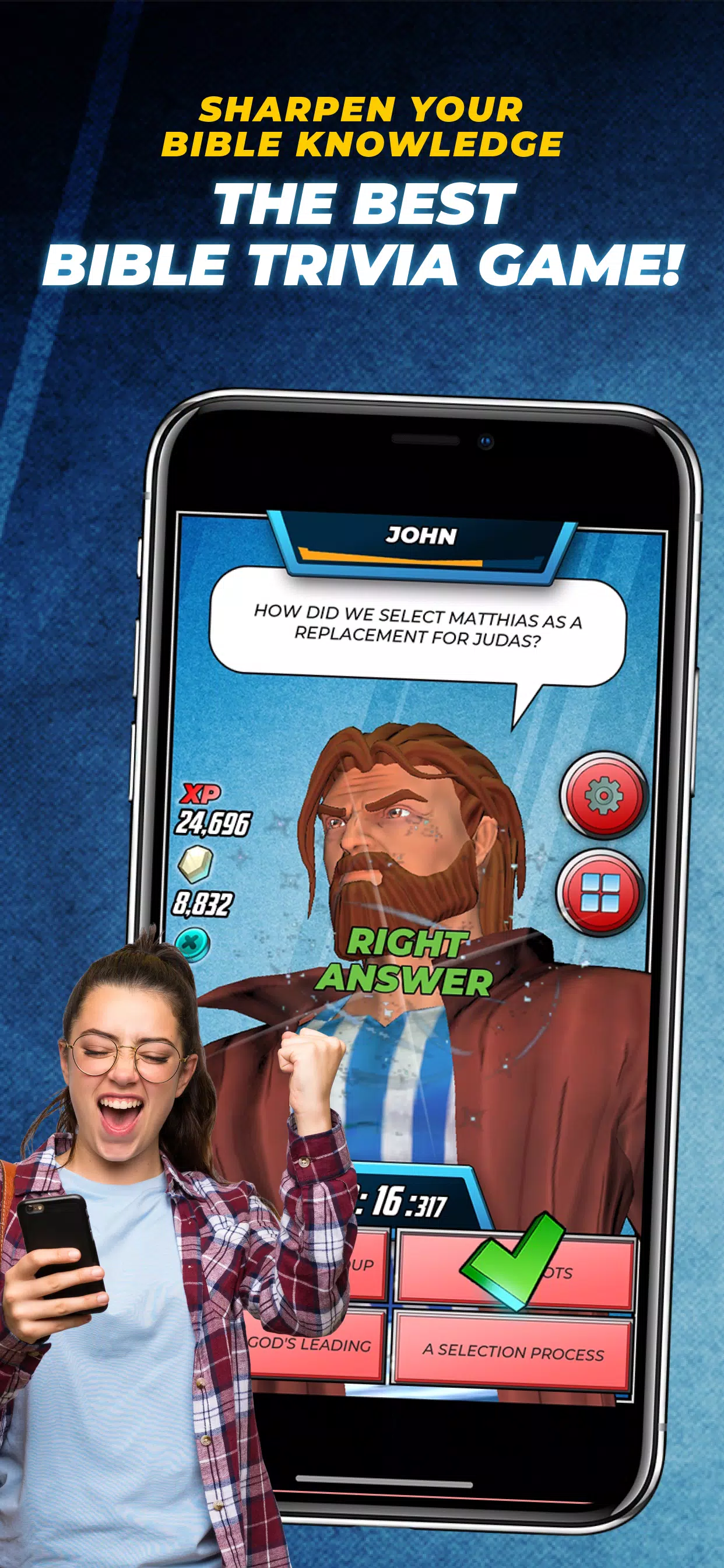Bible Trivia Game: Heroes 스크린샷 0