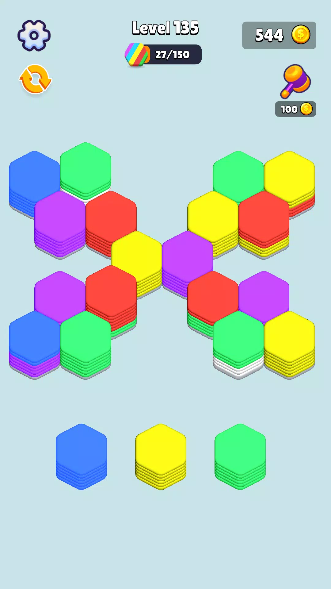 Stack Hexa Sort: Puzzle Match Captura de pantalla 3