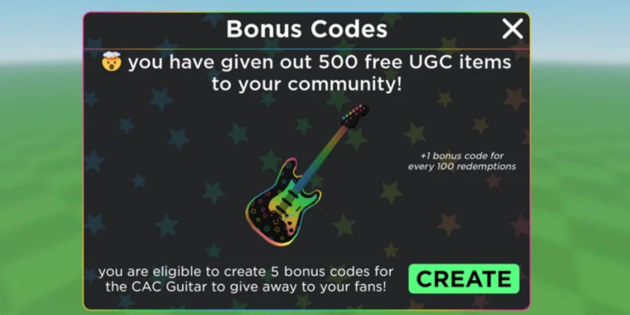 UGC Limited Code Redemption Screen