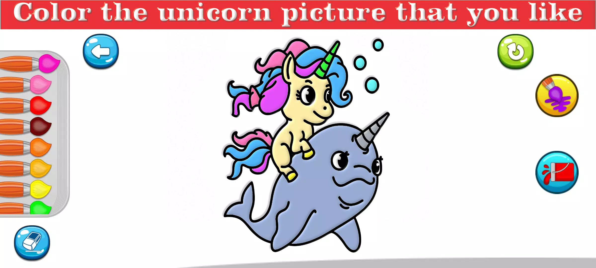 Little Unicorn Coloring Pages Schermafbeelding 3