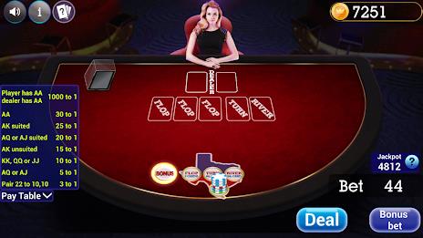 Texas Holdem Progressive Poker 스크린샷 1