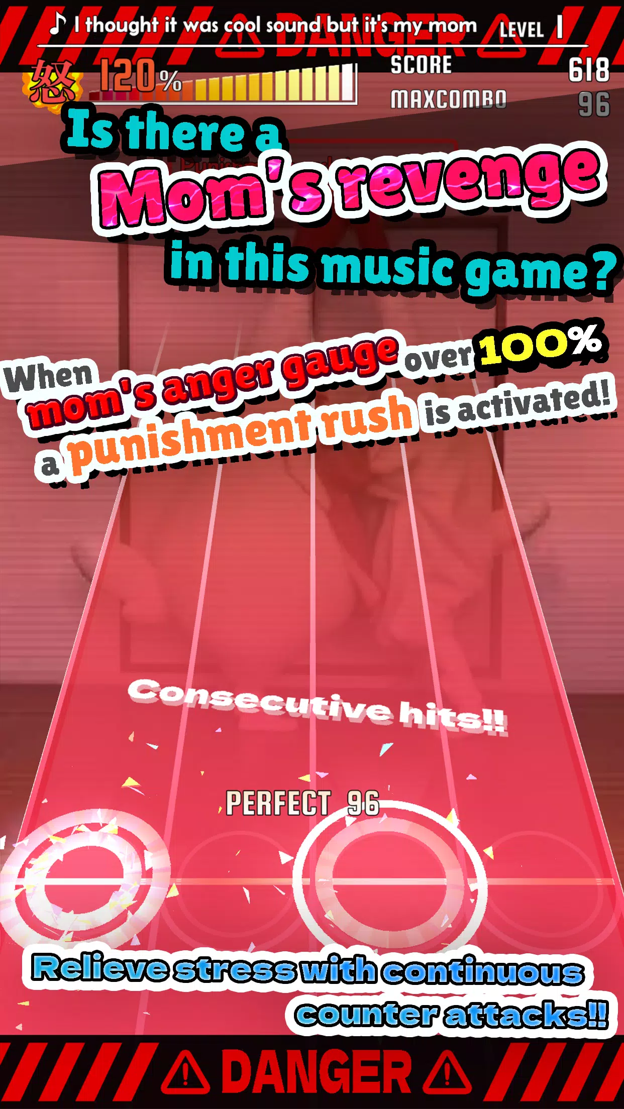 ChickenMom's rhythm game Tangkapan skrin 1