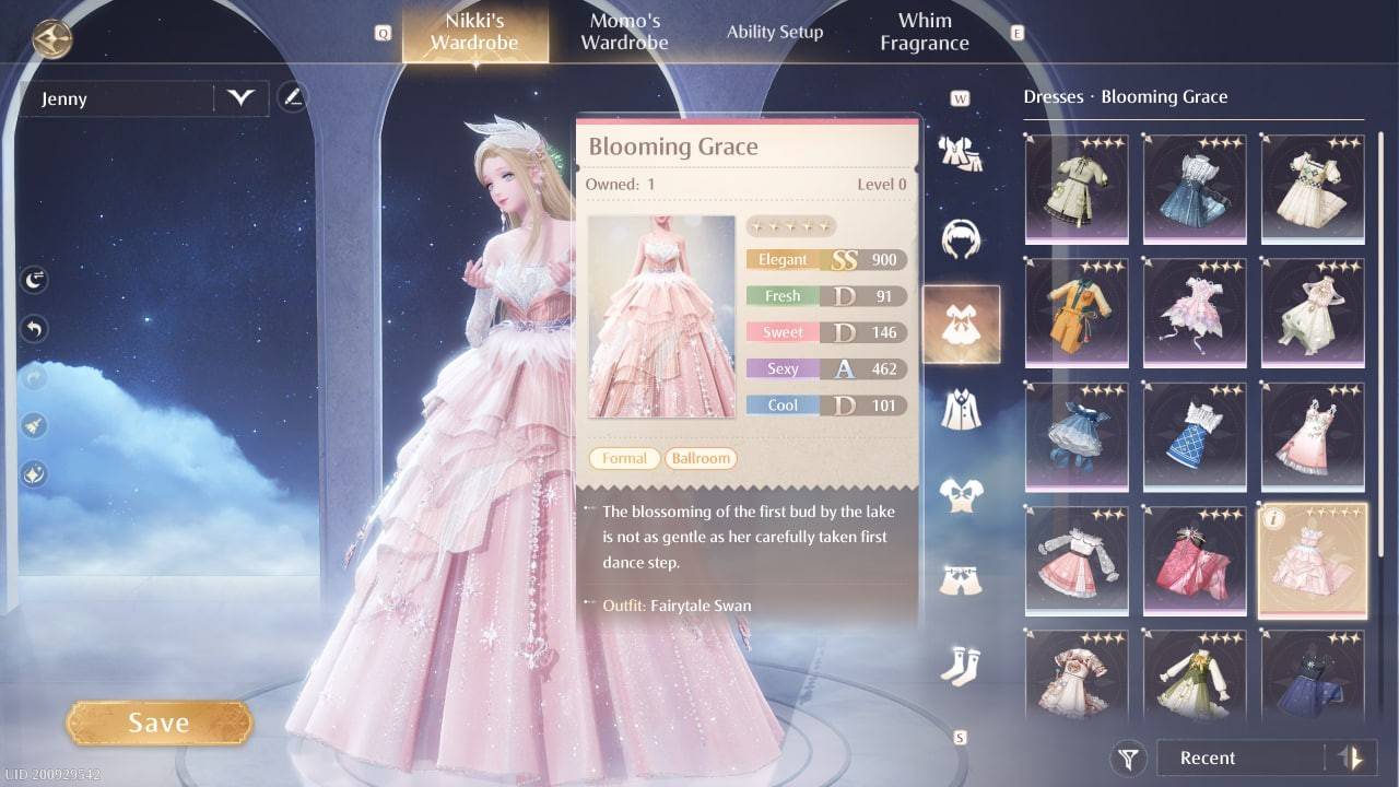 Esempio di oggetti ad alta stella di Infinity Nikki