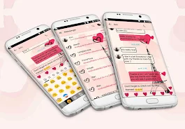 SMS Messages Paris Pink Theme स्क्रीनशॉट 0