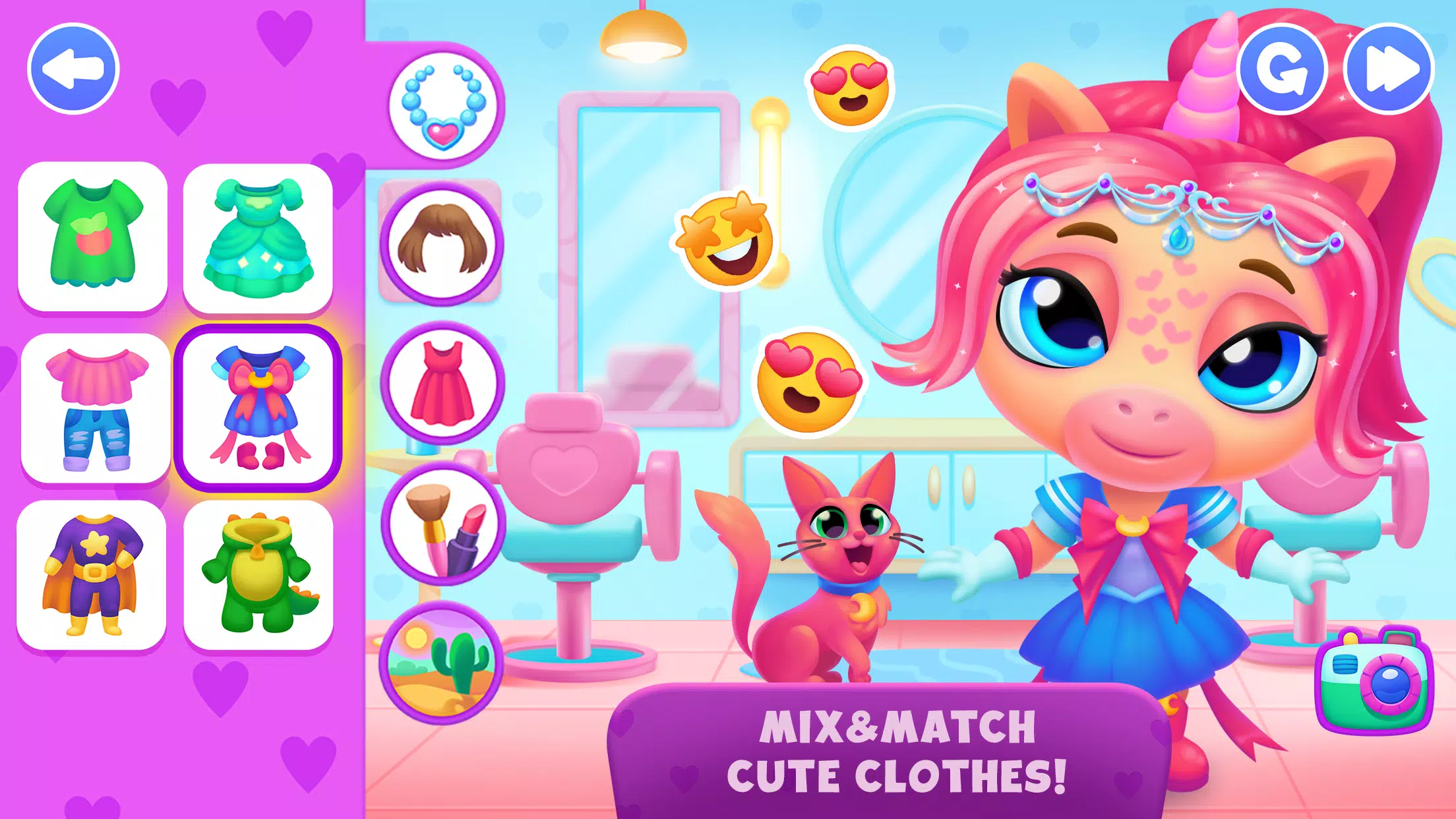 Unicorn Dress up games kids Ekran Görüntüsü 2