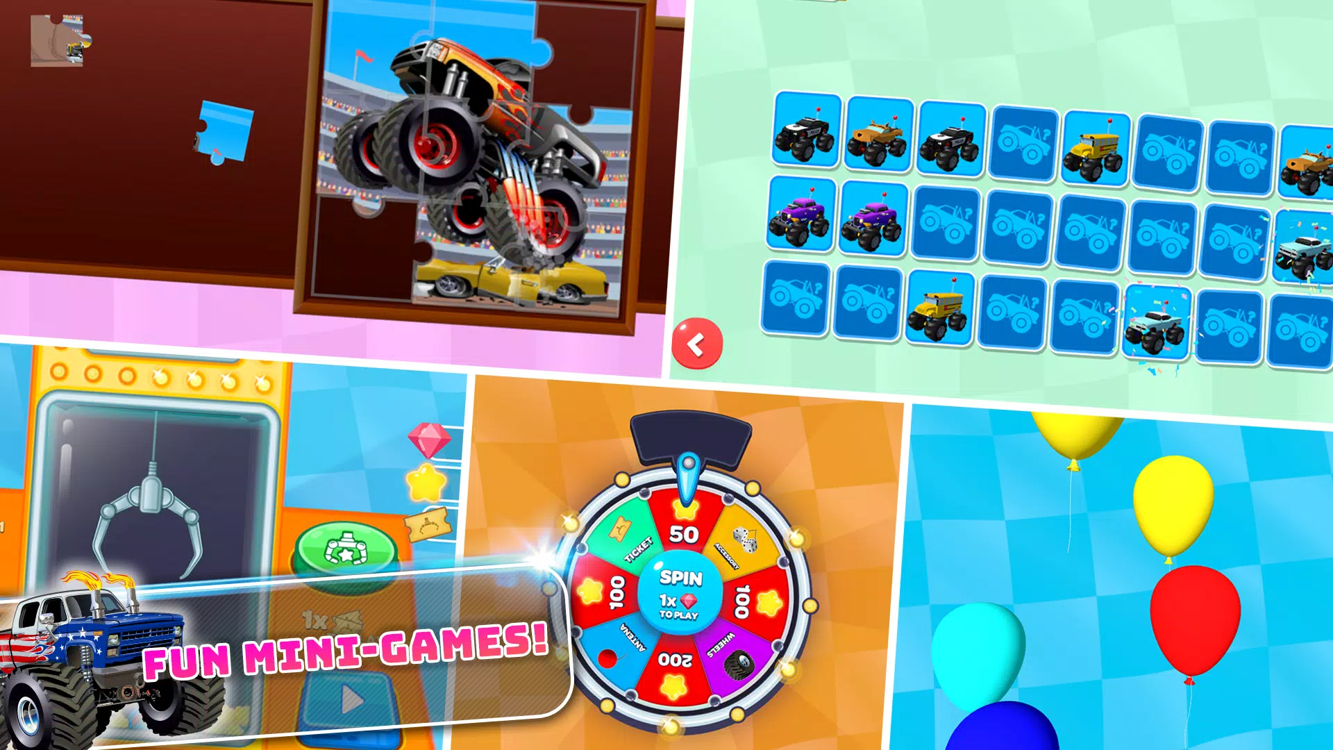 Monster Trucks Kids Race Game Capture d'écran 3