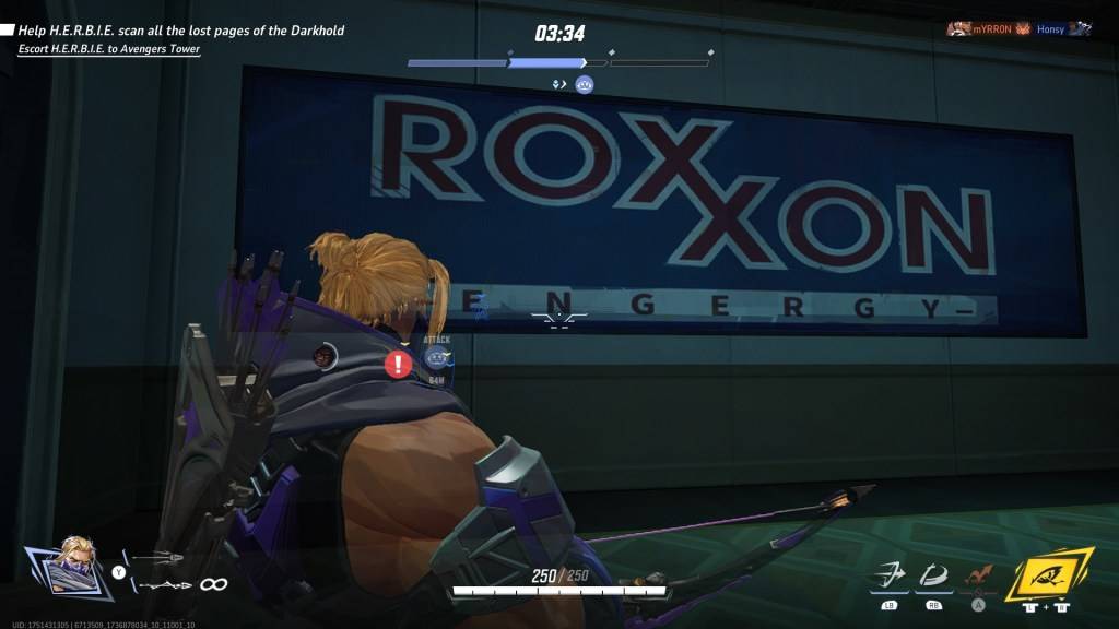 Marvel Rivals Midtown의 Roxxon 에너지 광고.