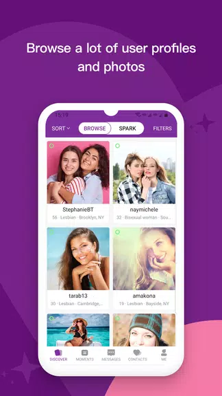 Les: Lesbian Dating & Chat App Скриншот 2