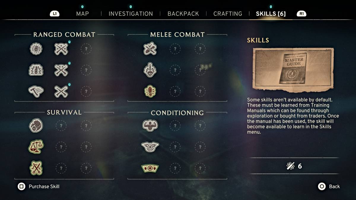 Menu de compétences dans Atomfall